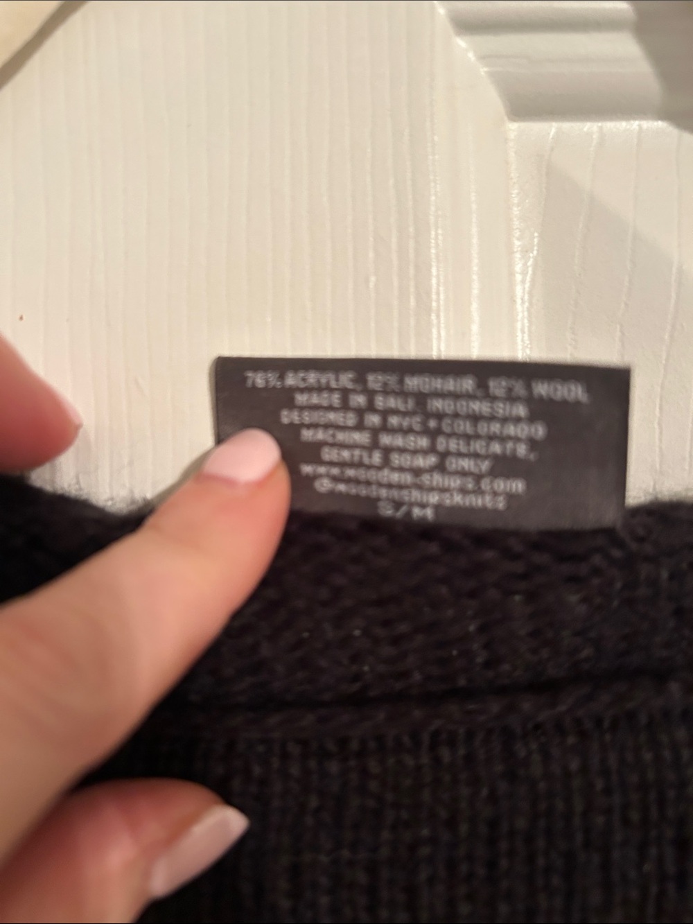 Wooden Ships Black Sweater with Cream 'CHAMPAGNE PLEASE' Text - Picture 3 of 4